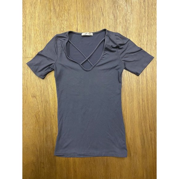 Gaze USA Women's Gray Viscose Stretch Top Blouse Small - Picture 1 of 5
